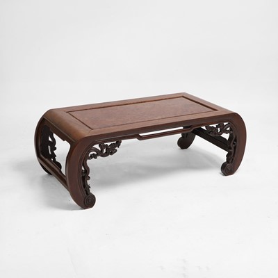 Lot 280 - A Chinese carved hardwood low table
