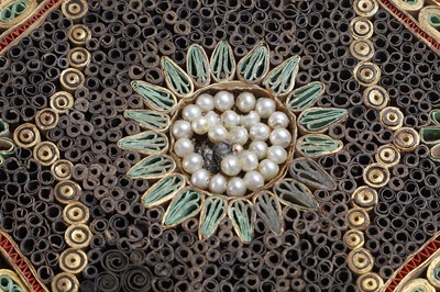 Lot 379 - A George III paper scroll tea caddy