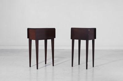 Lot 520 - Two similar George III mahogany night tables