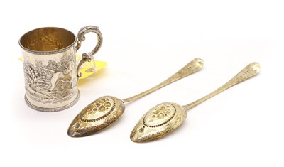 Lot 42 - A silver christening mug