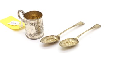 Lot 42 - A silver christening mug