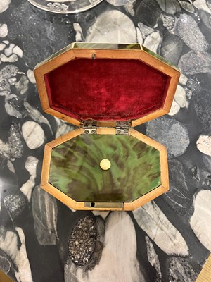 Lot 365 - A George III green-stained tortoiseshell and ivory tea caddy