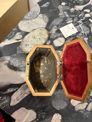 Lot 365 - A George III green-stained tortoiseshell and ivory tea caddy