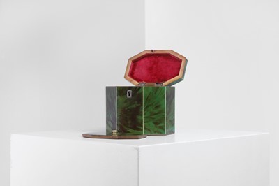 Lot 365 - A George III green-stained tortoiseshell and ivory tea caddy