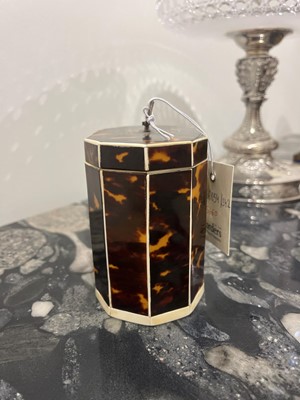 Lot 388 - A George III tortoiseshell, ivory and mother-of-pearl inlaid tea caddy