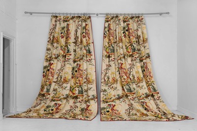 Lot 40 - A set of four printed glazed-cotton curtains by Charles Hammond