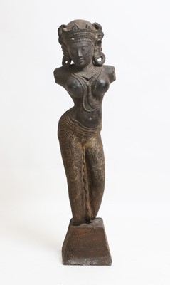 Lot 128 - A large composite stone carving of a Hindu goddess