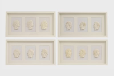 Lot 110 - A set of plaster portrait reliefs of Roman emperors