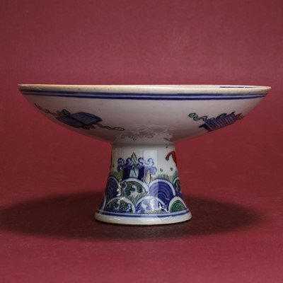 Lot 55 - A doucai stem bowl