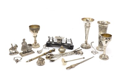 Lot 9 - A collection of Chinese and Indian silver miniature items