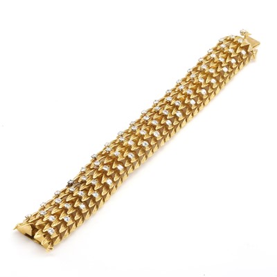 Lot 70 - An 18ct gold diamond bracelet, c.1960
