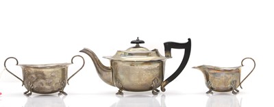 Lot 4 - A silver three-piece tea set