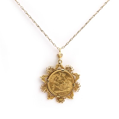 Lot 1264 - A gold sovereign pendant