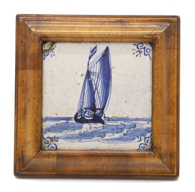 Lot 103 - A Dutch Delft blue and white tile