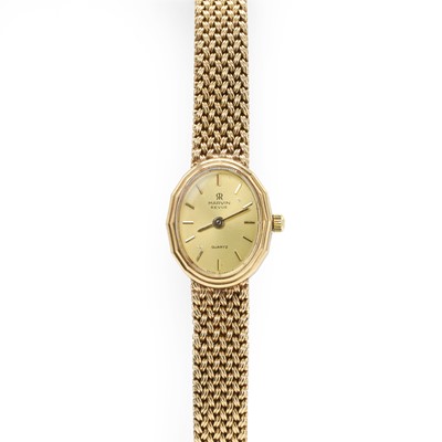 Lot 1311 - A ladies' 9ct gold Marvin Revue quartz bracelet watch