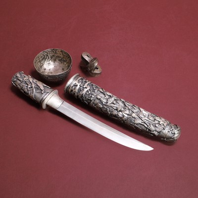 Lot 108 - Two Thai silver tamlung