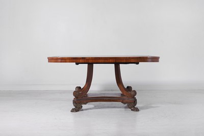 Lot 245 - A Regency kingwood and brass centre table