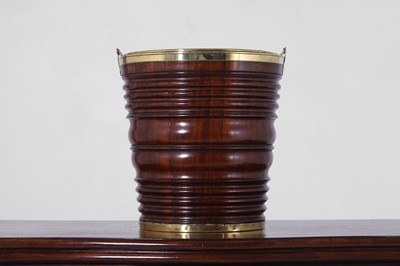 Lot 250 - A mahogany and brass peat bucket