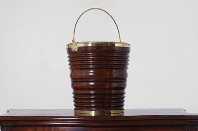 Lot 250 - A mahogany and brass peat bucket