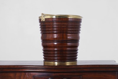 Lot 250 - A mahogany and brass peat bucket