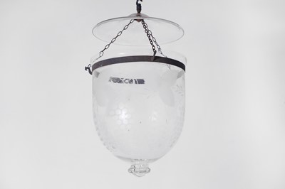 Lot 264 - A pair of Regency-style etched glass lanterns