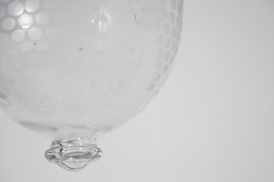 Lot 264 - A pair of Regency-style etched glass lanterns