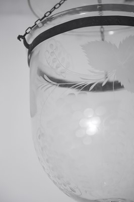 Lot 264 - A pair of Regency-style etched glass lanterns