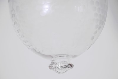 Lot 264 - A pair of Regency-style etched glass lanterns