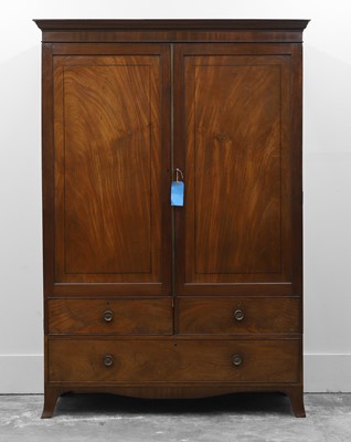 Lot 510 - A late George III mahogany hanging press cupboard