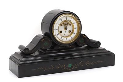 Lot 201 - A Victorian marble mantle clock