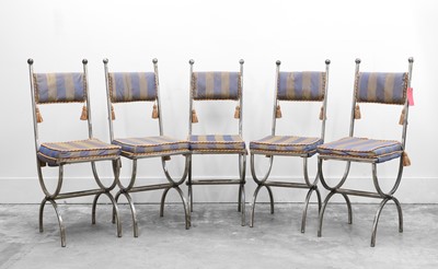 Lot 511 - A set of six bespoke steel chairs