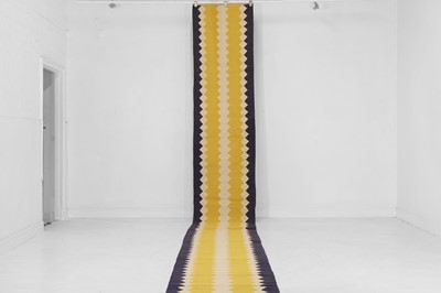 Lot 281 - A long flat-weave wool stair runner