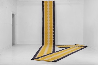 Lot 281 - A long flat-weave wool stair runner