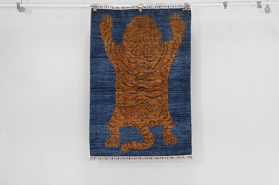 Lot 503 - A Tibetan-style wool tiger rug