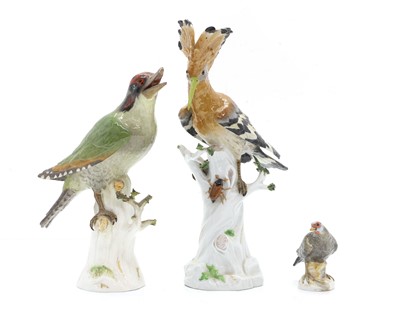 Lot 112 - Three porcelain birds by Meissen