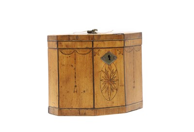 Lot 302 - A satin wood hexagonal tea caddy