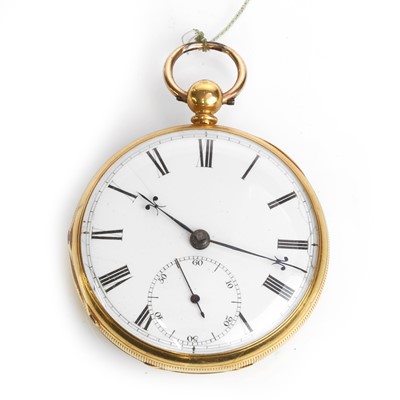 Lot 1298 - An 18ct gold key wind open faced pocket watch