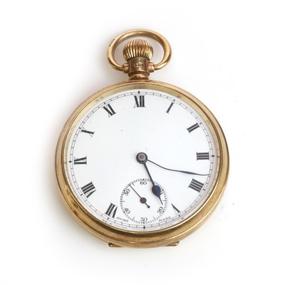 Lot 1299 - A 9ct gold top wind open faced pocket watch