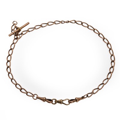 Lot 1278 - A rose gold Albert chain