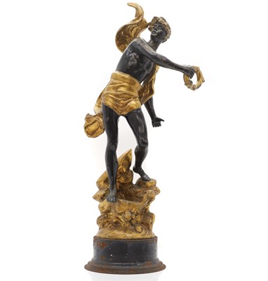 Lot 251 - A cold painted bronze Grecian figure
