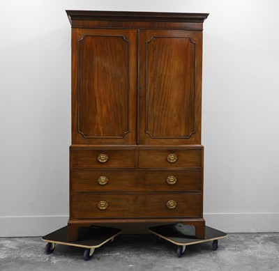 Lot 509 - A George III mahogany linen press