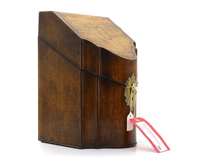 Lot 308 - A George III inlaid mahogany knife box