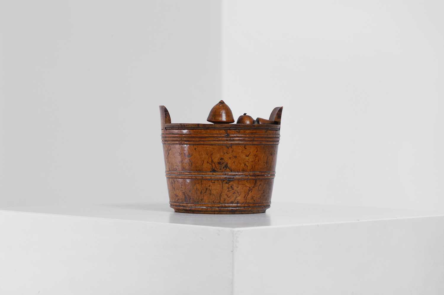 Lot 407 - A Karelian birch butter tub