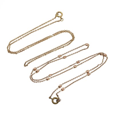 Lot 1180 - Two gold chains