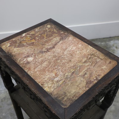 Lot 157 - A pair of Chinese hardwood urn stands