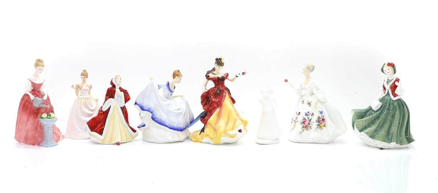 Lot 104 - Eight Royal Doulton figures