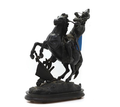 Lot 253 - A spelter statue of an archer on horseback