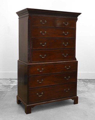 Lot 518 - A George III mahogany chest on chest
