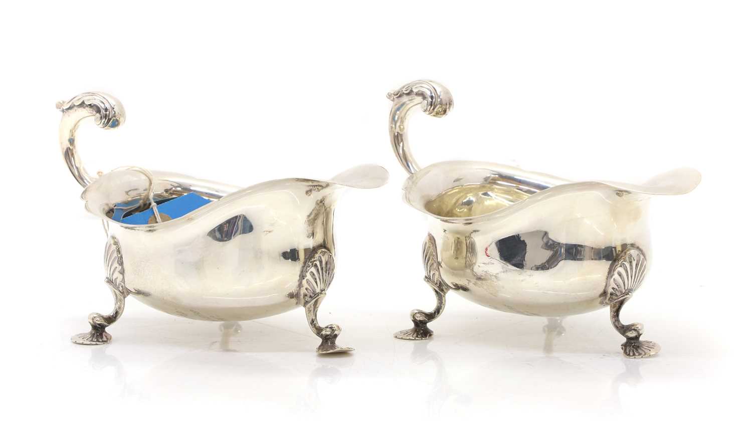 Lot 1 - A pair of silver sauce boats