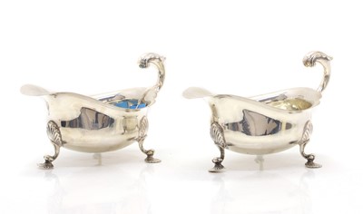 Lot 1 - A pair of silver sauce boats